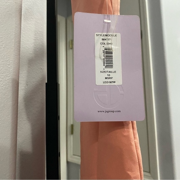 JS Collections Womens Black Illusion Bow Front Wide Leg Jumpsuit Peach Pink 10 - Picture 4 of 5